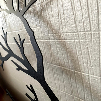 Elegant Metal Wall Art with Birds on Branch – Modern Black Nature-Inspired Home Decor