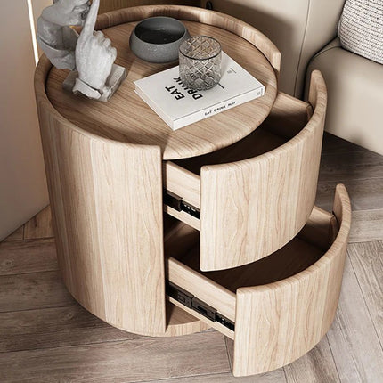 Elegant Wooden Nightstand with 2 Drawers – Nordic Bedside Table for Modern Bedrooms 15.7" x 15.7" x 19.7"