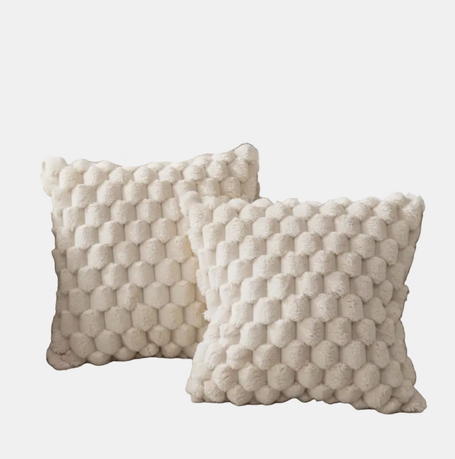 Elegant Blush Throw Pillow 18" x 18" – Soft Velvet Decorative Cushion for Living Room & Bedroom