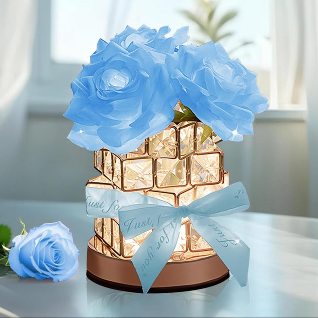 Elegant Rose Table Lamp with Dimmable Touch Light – Romantic LED Nightstand Lamp for Home Décor