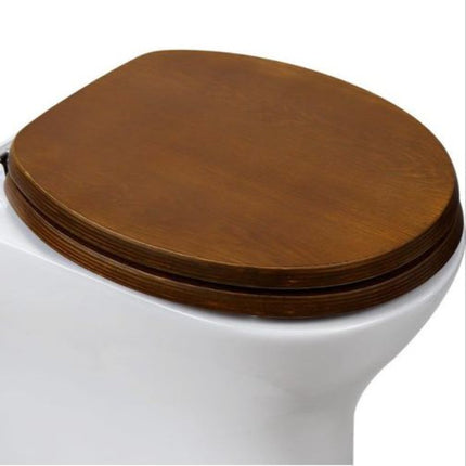 Elegant Wooden Toilet Seat with Soft-Close Hinges – Oval Bathroom Accessory for Modern & Rustic Décor