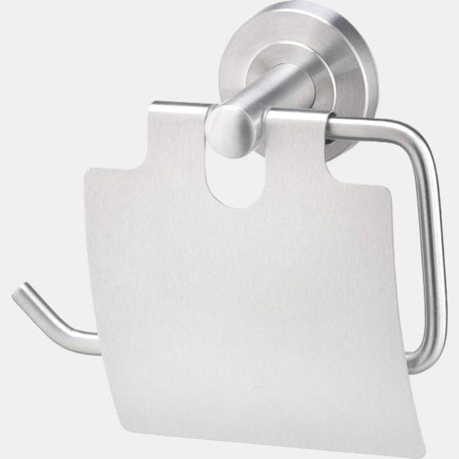 Elegant Stainless Steel Toilet Paper Holder with Cover – Modern Wall Mount Bathroom Accessory