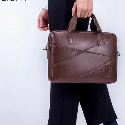 Premium Brown Leather Laptop Bag – Stylish & Durable Briefcase for Men and Women