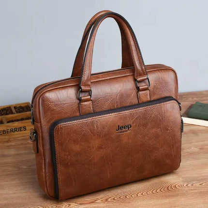 Premium 14-Inch Leather Laptop Bag for Men – Timeless Elegance & Robust Protection
