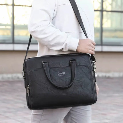 Premium 14-Inch Leather Laptop Bag for Men – Timeless Elegance & Robust Protection