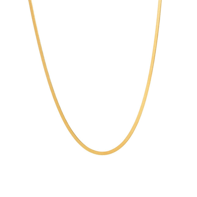 Gold Snake Chain Necklace – 14K Gold Plated, Adjustable Length, Minimalist Jewelry for Women