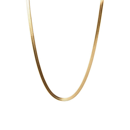 Gold Snake Chain Necklace – 14K Gold Plated, Adjustable Length, Minimalist Jewelry for Women