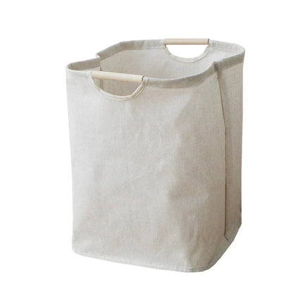 Foldable Japanese-Style Laundry Basket – Cotton & Linen Storage Hamper 15.7" x 13.8" x 19.7"
