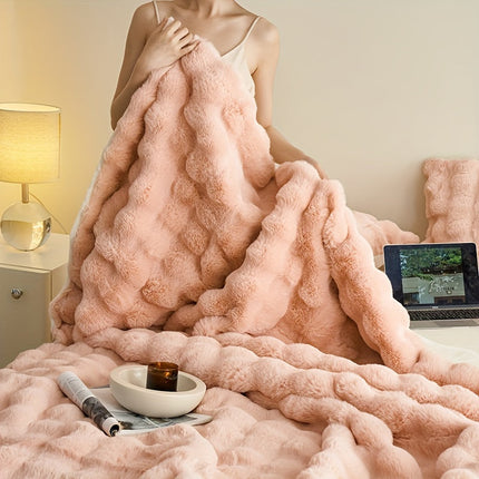 Ultra-Soft Beige Fleece Throw Blanket 51" x 63" – Plush Cozy Accent for Couch & Bedroom