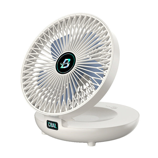 Portable Foldable Standing Fan – USB Rechargeable, Adjustable Height, Quiet 4-Speed Pedestal Fan for Home & Office