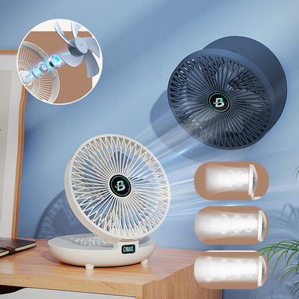 Portable Foldable Standing Fan – USB Rechargeable, Adjustable Height, Quiet 4-Speed Pedestal Fan for Home & Office