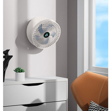 Portable Foldable Standing Fan – USB Rechargeable, Adjustable Height, Quiet 4-Speed Pedestal Fan for Home & Office