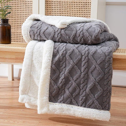 Fluffy Sherpa Fleece Throw Blanket – Ultra Soft Cozy Warm Blanket for Indoor & Outdoor Relaxing