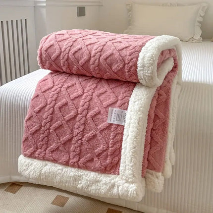 Fluffy Sherpa Fleece Throw Blanket – Ultra Soft Cozy Warm Blanket for Indoor & Outdoor Relaxing