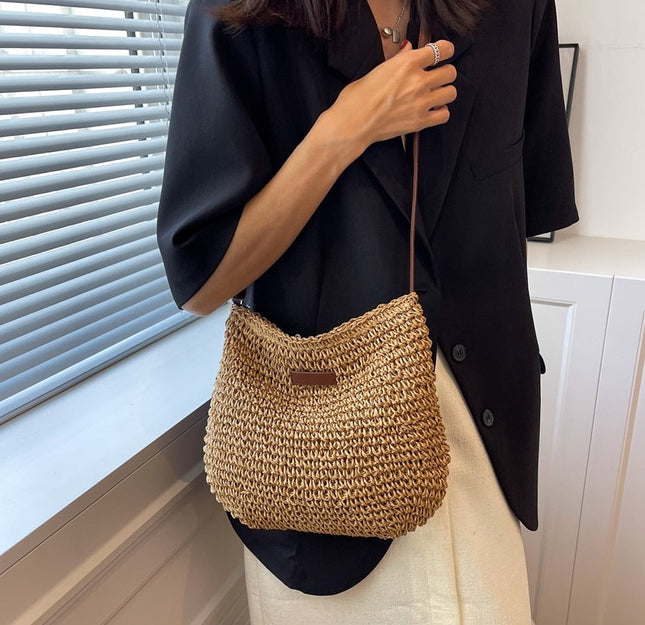 Handwoven Rattan Shoulder Bag – Lightweight, Stylish & Perfect for Summer