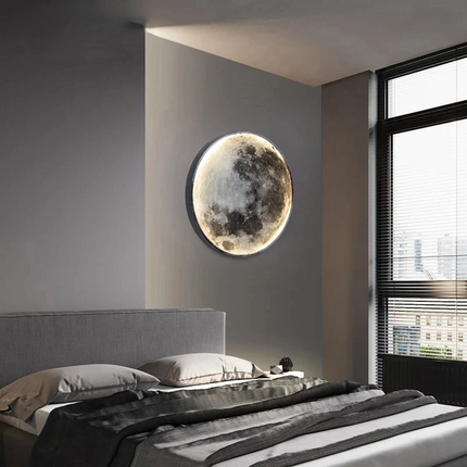 Magical LED Moon Wall Lamp – Soft Lunar Light for Bedroom & Living Room Décor