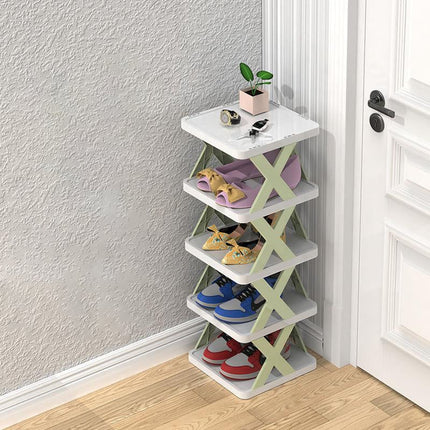 Slim Wooden Shoe Rack – Space-Saving Entryway Organizer for Small Spaces