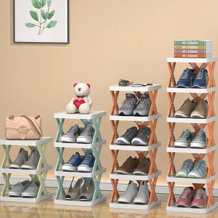 Slim Wooden Shoe Rack – Space-Saving Entryway Organizer for Small Spaces