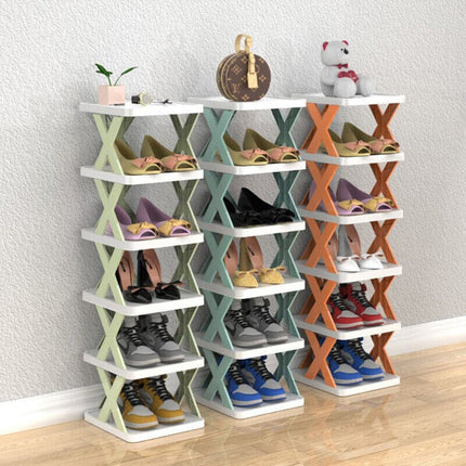 Slim Wooden Shoe Rack – Space-Saving Entryway Organizer for Small Spaces
