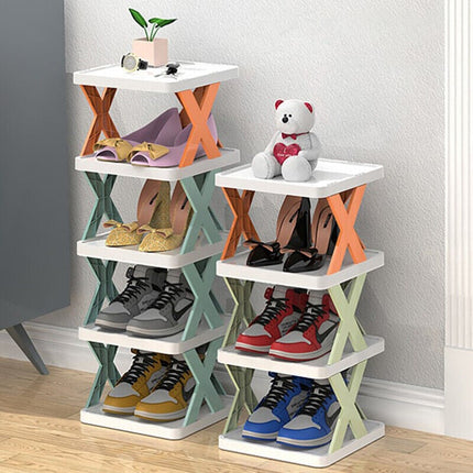 Slim Wooden Shoe Rack – Space-Saving Entryway Organizer for Small Spaces