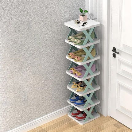 Slim Wooden Shoe Rack – Space-Saving Entryway Organizer for Small Spaces