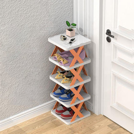 Slim Wooden Shoe Rack – Space-Saving Entryway Organizer for Small Spaces
