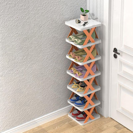Slim Wooden Shoe Rack – Space-Saving Entryway Organizer for Small Spaces