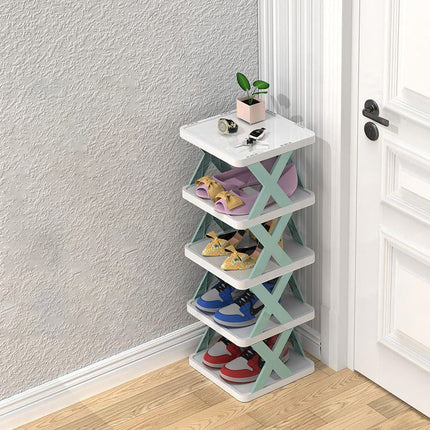 Slim Wooden Shoe Rack – Space-Saving Entryway Organizer for Small Spaces