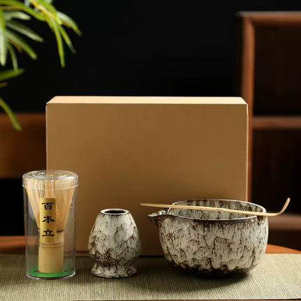 Traditional Japanese Matcha Tea Set – Complete Ceremony Kit with Bamboo Whisk, Bowl, and Accessories