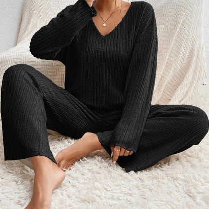 Women's Cozy Two-Piece Winter Loungewear Set – Soft Knit Sweater & Jogger Pants for Ultimate Comfort