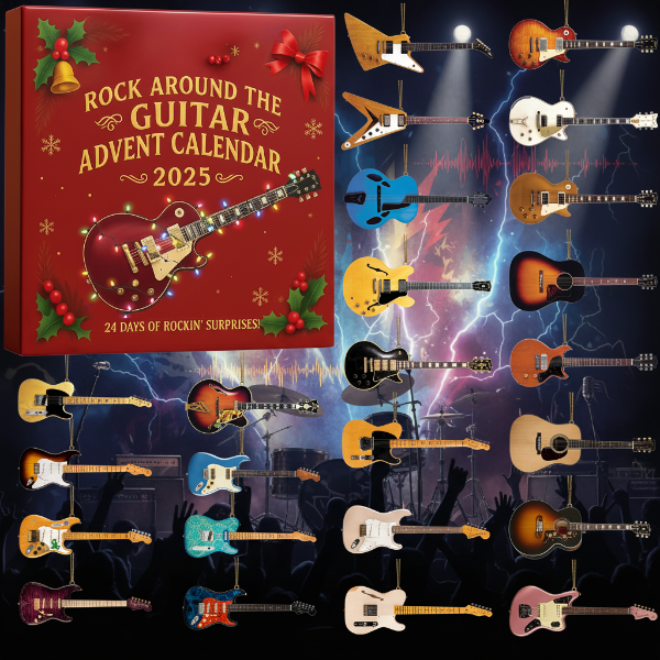 Guitar Advent Calendar 2025 – 24 Mini Miniature Guitars for Music Lovers & Collectors