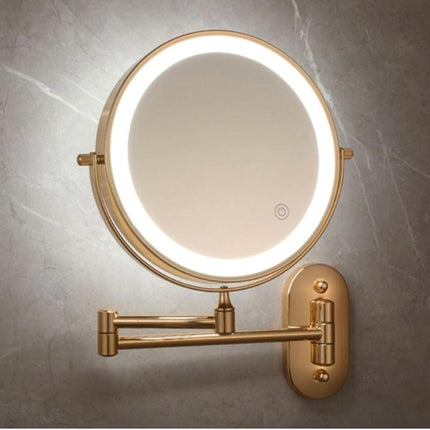 Rechargeable LED Makeup Mirror with 5x Magnification – Portable Vanity Mirror with Adjustable Light & 360° Rotation