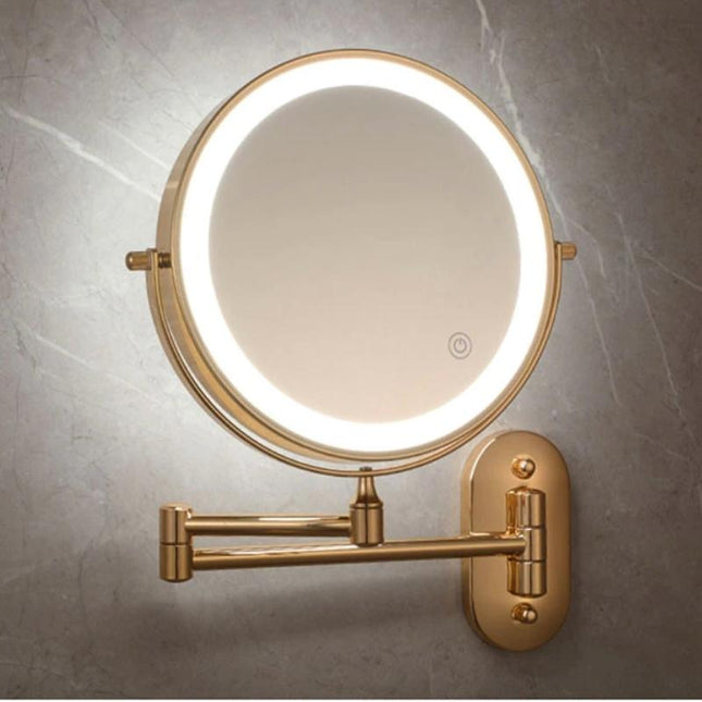 Rechargeable LED Makeup Mirror with 5x Magnification – Portable Vanity Mirror with Adjustable Light & 360° Rotation