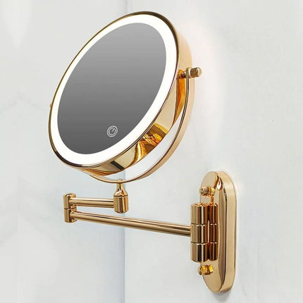 Rechargeable LED Makeup Mirror with 5x Magnification – Portable Vanity Mirror with Adjustable Light & 360° Rotation