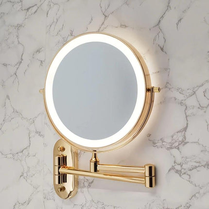 Rechargeable LED Makeup Mirror with 5x Magnification – Portable Vanity Mirror with Adjustable Light & 360° Rotation