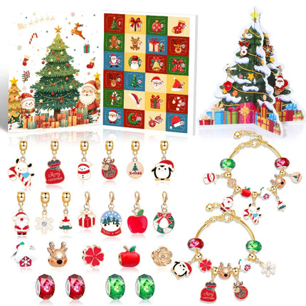 Jewelry Advent Calendar 2025 – 24 Days of Charm Bracelets & LED Surprises | Christmas Gift for Girls & Teens