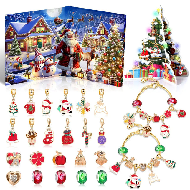 Jewelry Advent Calendar 2025 – 24 Days of Charm Bracelets & LED Surprises | Christmas Gift for Girls & Teens