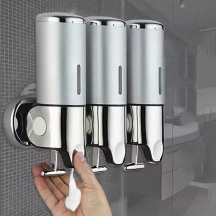 Wall-Mounted Stainless Steel Soap Dispenser – Modern Silver Bathroom Accessory