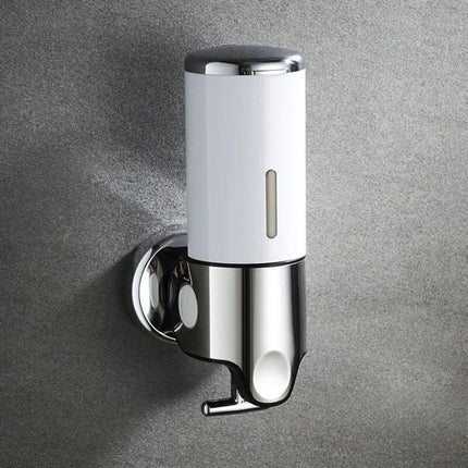 Wall-Mounted Stainless Steel Soap Dispenser – Modern Silver Bathroom Accessory