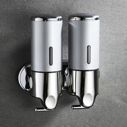 Wall-Mounted Stainless Steel Soap Dispenser – Modern Silver Bathroom Accessory