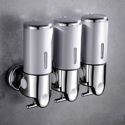 Wall-Mounted Stainless Steel Soap Dispenser – Modern Silver Bathroom Accessory