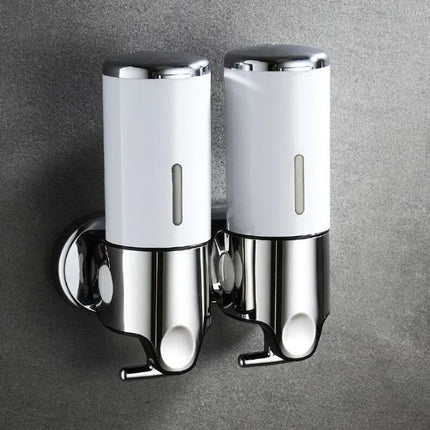 Wall-Mounted Stainless Steel Soap Dispenser – Modern Silver Bathroom Accessory