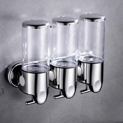 Wall-Mounted Stainless Steel Soap Dispenser – Modern Silver Bathroom Accessory