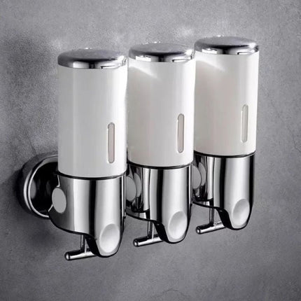 Wall-Mounted Stainless Steel Soap Dispenser – Modern Silver Bathroom Accessory