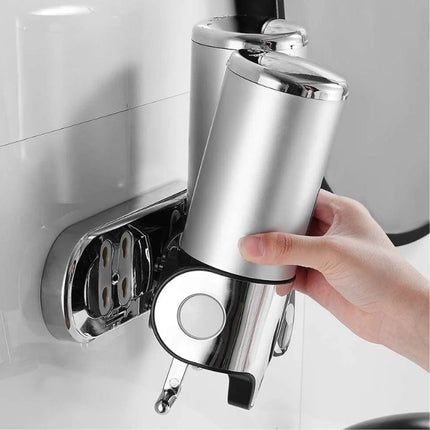 Wall-Mounted Stainless Steel Soap Dispenser – Modern Silver Bathroom Accessory