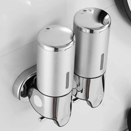 Wall-Mounted Stainless Steel Soap Dispenser – Modern Silver Bathroom Accessory