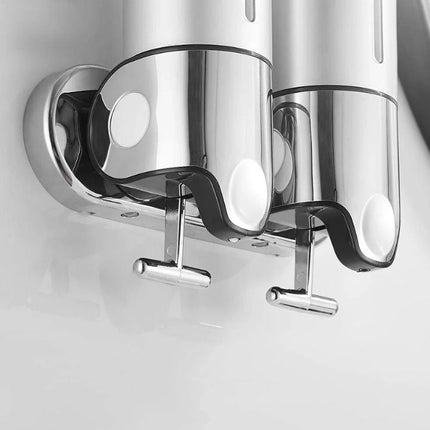 Wall-Mounted Stainless Steel Soap Dispenser – Modern Silver Bathroom Accessory