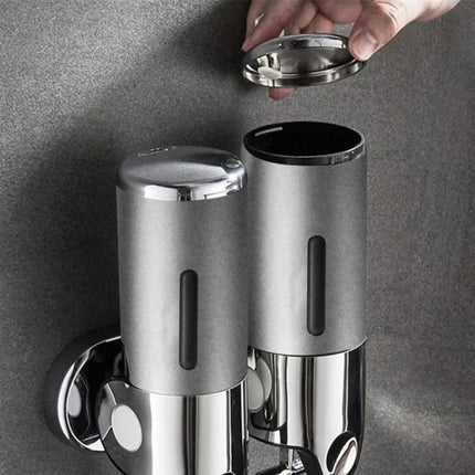 Wall-Mounted Stainless Steel Soap Dispenser – Modern Silver Bathroom Accessory