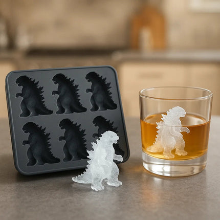 Godzilla Ice Cube Mold – Silicone Tray Makes 6 Detailed Monster-Shaped Ice Cubes