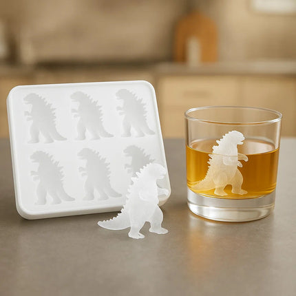 Godzilla Ice Cube Mold – Silicone Tray Makes 6 Detailed Monster-Shaped Ice Cubes
